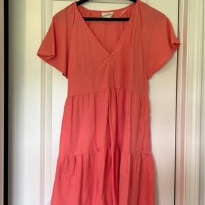 Universal Thread Pink Tiered Flutter Sleeve Sundress